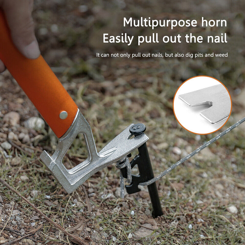 Outdoor Camping Tent Hammer Stainless Steel Tent Nail Puller Tent Peg Extractor