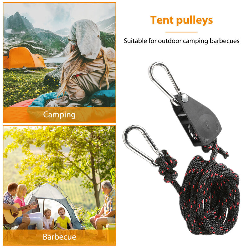 Adjustable Rope Hanger Tent Wind Rope Pulley Ratchet Hanger for Camping Outdo
