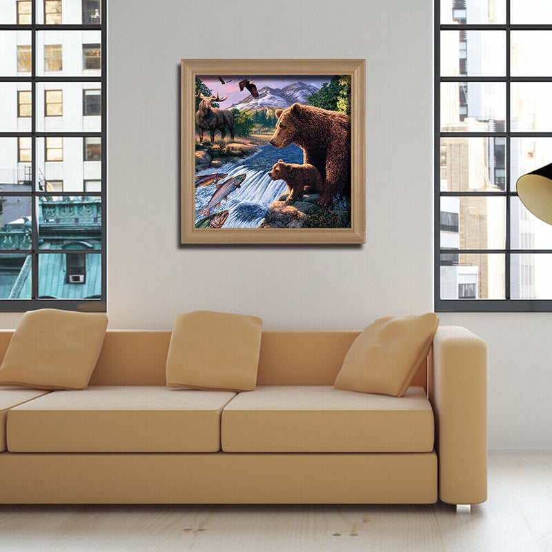 5D DIY Full Drill Diamond Painting Bear Embroidery Mosaic Kit Bedroom Wall Decor