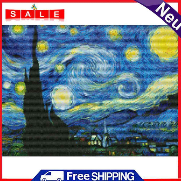 Van Gogh Sky Full Cross Stitch 11CT Counted DIY Embroidery Home Decoration Gifts
