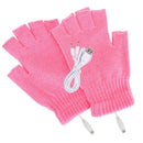Women Men Electric Heating Gloves USB Thermal Gloves for Sports Skiing (Pink)