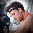 Elastic Absorbent Sweat Bands Silicone Anti-slip Sweatband HairBand (Black)