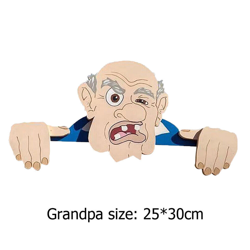 Garden Illustration Fence Decoration Wood Nozy Old Man/Lady Courtyard Art Decor