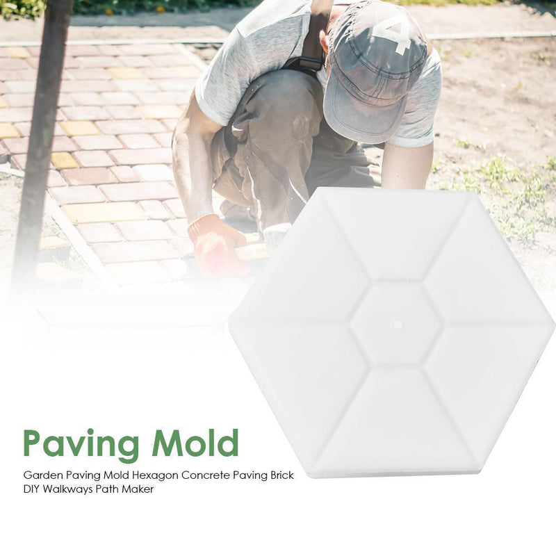 Garden Paving Mold Hexagon Concrete Paving Brick DIY Walkways Path Maker Mould
