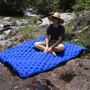 Portable Inflatable Double Sleeping Mattress Camping Air Cushion (Blue)