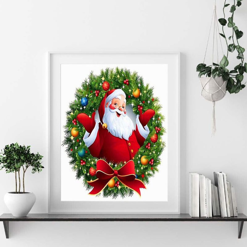 Santa Claus Hand Painted Drawing DIY Art Canvas Oil Kit Paint By Numbers Decor