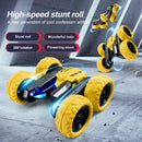 #A RC Stunt Cars 15km/h LED Light Double Sided 360 Degrees Flips 4WD 2.4GHz Vehi