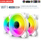 COOLMOON 12cm Silent 4Pin PWM 5V 3Pin ARGB Aura Sync Case Cooling Fan White