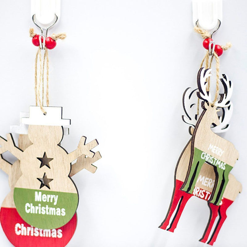 Xmas Hanging Christmas Tree Decoration Wooden Ornaments  Snowman/Elk/Angel