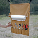 Camping Tableware Storage Bag Canvas Towel Rack BBQ Cutlery Hanging Holder Newly