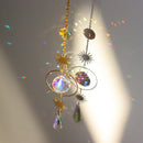 Crystal Wind Chime Star Moon Pendant Colorful Beads Hanging Drop Decor (D) Newly
