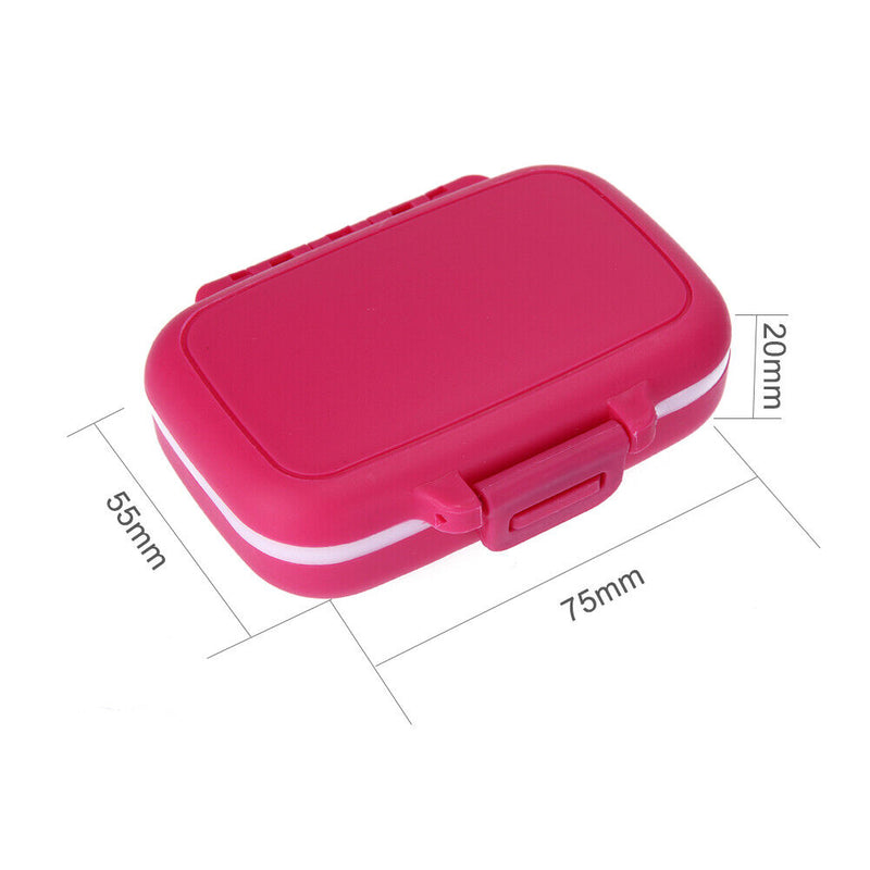 3 Grids Portable Pill Box Medicine Jewelry Storage Case Container(Rose)