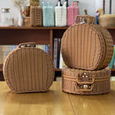 Souvenir Moon Cake Box Storage Farmhouse Style Round Woven Rattan Box Creative
