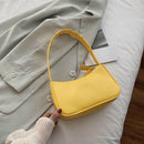 Simple Elegant Women Small Shoulder Bag Pure Color Zipper Casual Sling Handbags