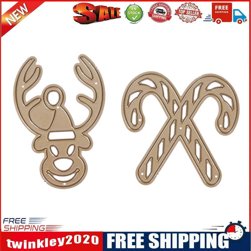 2pcs Elk Head Cutting Dies Stencils Scrapbook Embossing DIY Craft Album -15