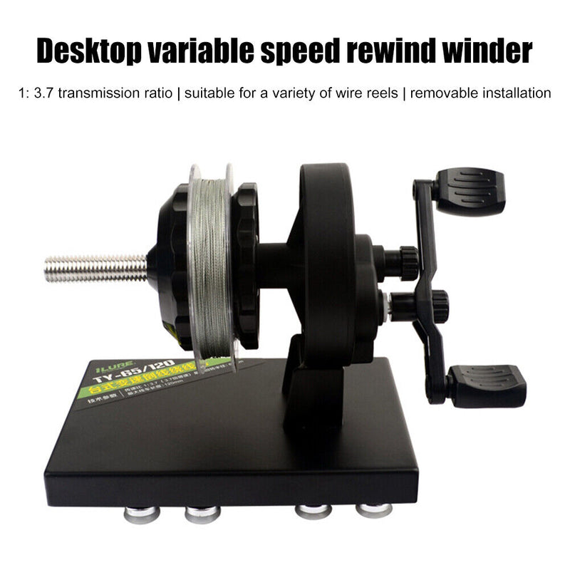 Fishing Reel Line Winder with Suction Cup Fishing Wire Spooling Winding System