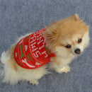 Cartoon Christmas Cotton Puppy Pets Dogs Costume T-Shirts (Bone Printing XS