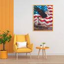 DIY Paint by Number Kit Artcraft Unique Gift Eagle with Banner Kill Time Tool