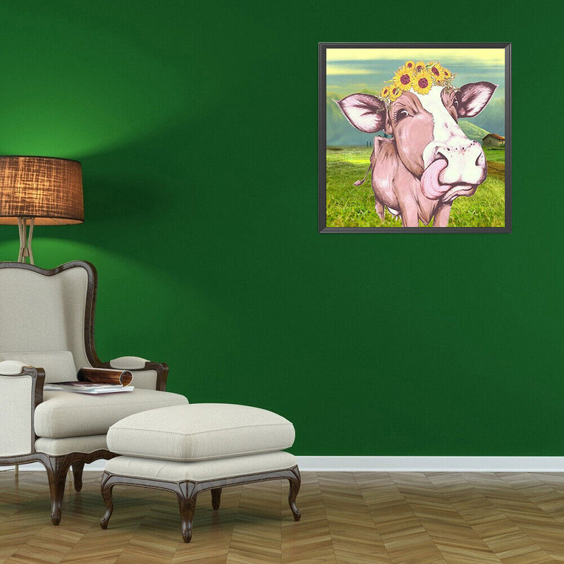 5D DIY Diamond Painting Cattle Full Round Drill Mosaic Rhinestone Picture Decor