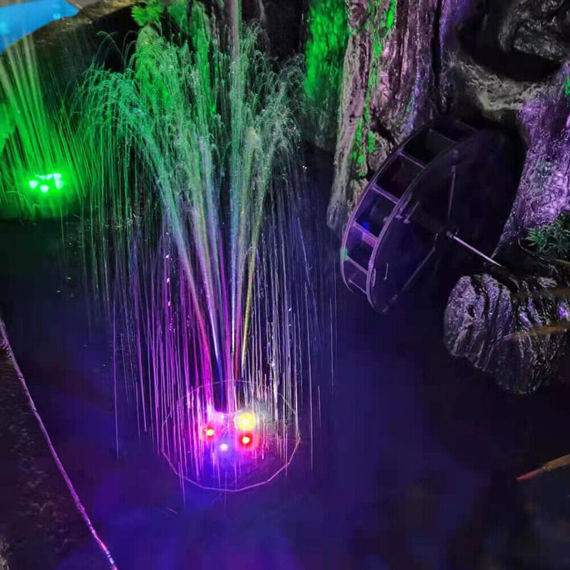 Solar Waterfall Fountain Pool Fish Pond Water Pump Outdoor Garden Decor (D)