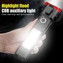 COB LED Flashlight 1200mAh Power Bank Waterproof Safety Hammer Working Ligh