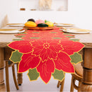 Durable Red Flowers String Table Flag Dust Cover for Christmas Home Party Supply