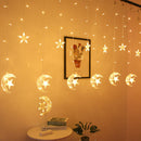 Star Moon LED String Lights Festival Holiday Garland Fairy Curtain Home Dec