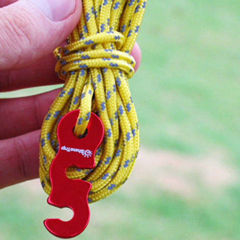 4pcs Tent Wind Rope Buckle Reflective Outdoor Camping Cord Lanyard (Yellow)