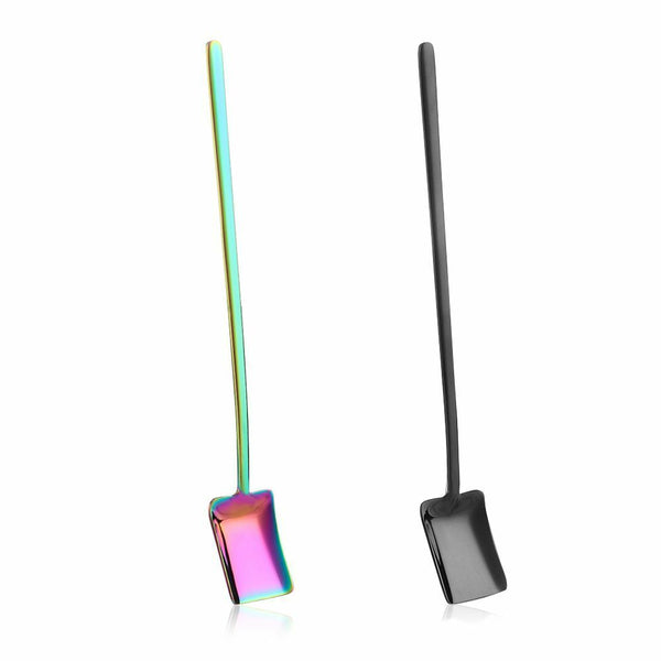 Dessert Milk Tea Stainless Steel Stirring Scoop Square Shovel Coffee Spoon