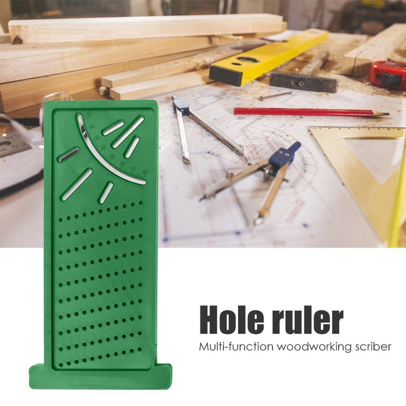 Woodworking Scribe Mark Line Gauge Cross-Out Carpenter Angle Ruler (Green)
