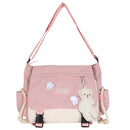Harajuku Handbags for Women Pendant Casual Shoulder Bag Zipper Pocket for Travel
