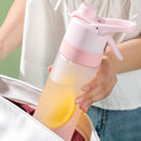 650ML Spray Water Bottle with Handle Plastic PC Frosted Space Cup (Pink) Newly