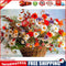 Painting By Numbers Kit DIY Basket Flower Canvas Oil Art Picture Craft