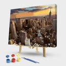 DIY Digital Oil Painting Kit Coded Hand Painted Picture City Scape Acrylic Paint