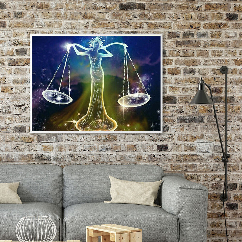 5D DIY Diamond Painting Full Round Drill Libra Mosaic Rhinestone Art Home Crafts