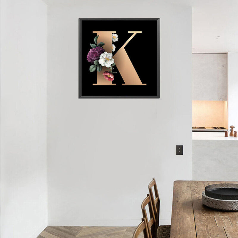 DIY Full Round Drill Diamond Painting letter K Mosaic Rhinestone Craft