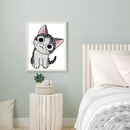 Cheese Cat Cotton Thread Printed Partial Cross Stitch Kit Handicraft Needlework