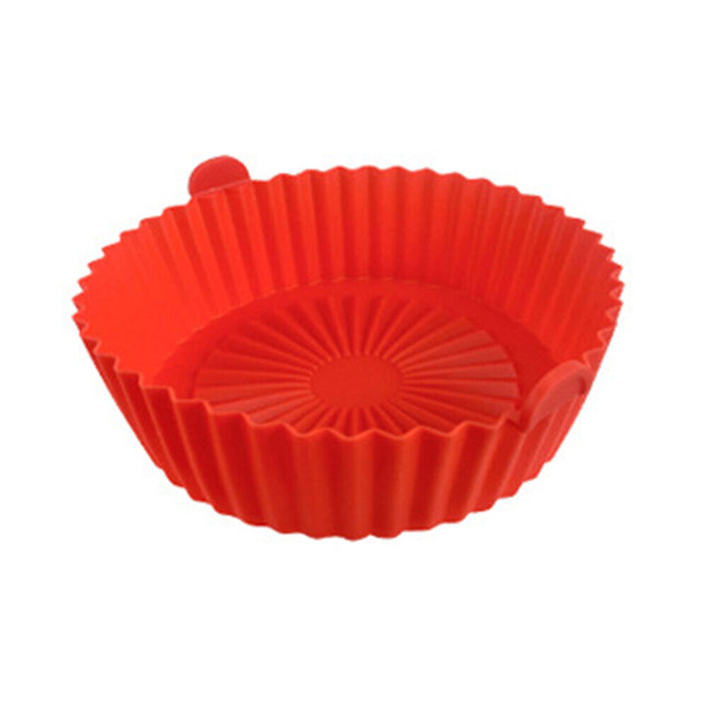 #A Round Air Fryer Liners Reusable Silicone Airfryer Tray Mat Food Safe Access