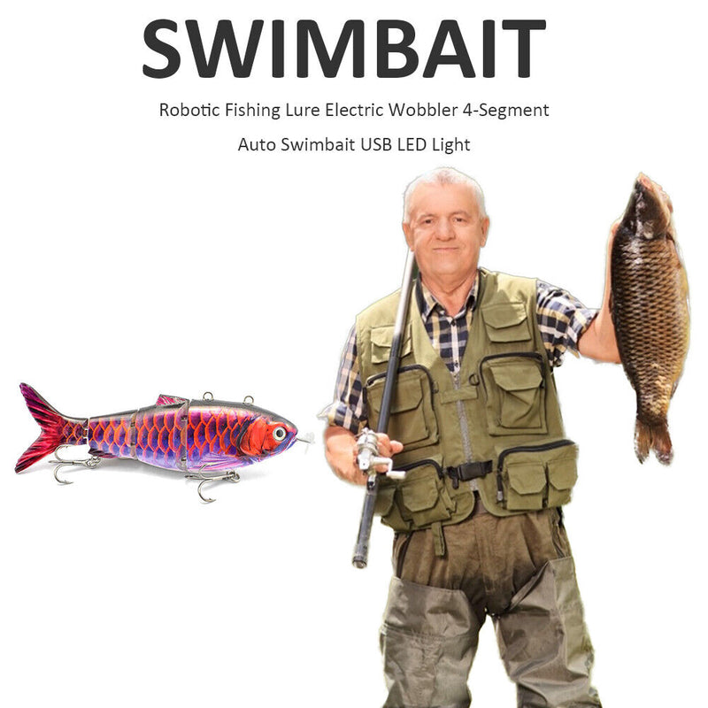 Robotic Fishing Lure Electric Wobbler 4-Segment Auto Swimbait USB (BL-2023)