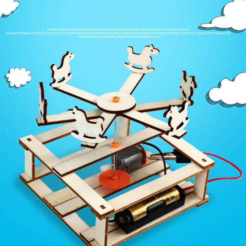 Creative DIY Merry-Go-Round Kids Electric Physical Science Educational Toys