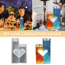 Candle Holder Molds 2 Size Heart Shaped Candlestick Molds for Epoxy Casting