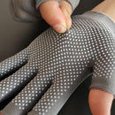 5pcs 3 Fingers Cut Fishing Gloves Anti-Slip Sunscreen Angling Gloves (Gray)