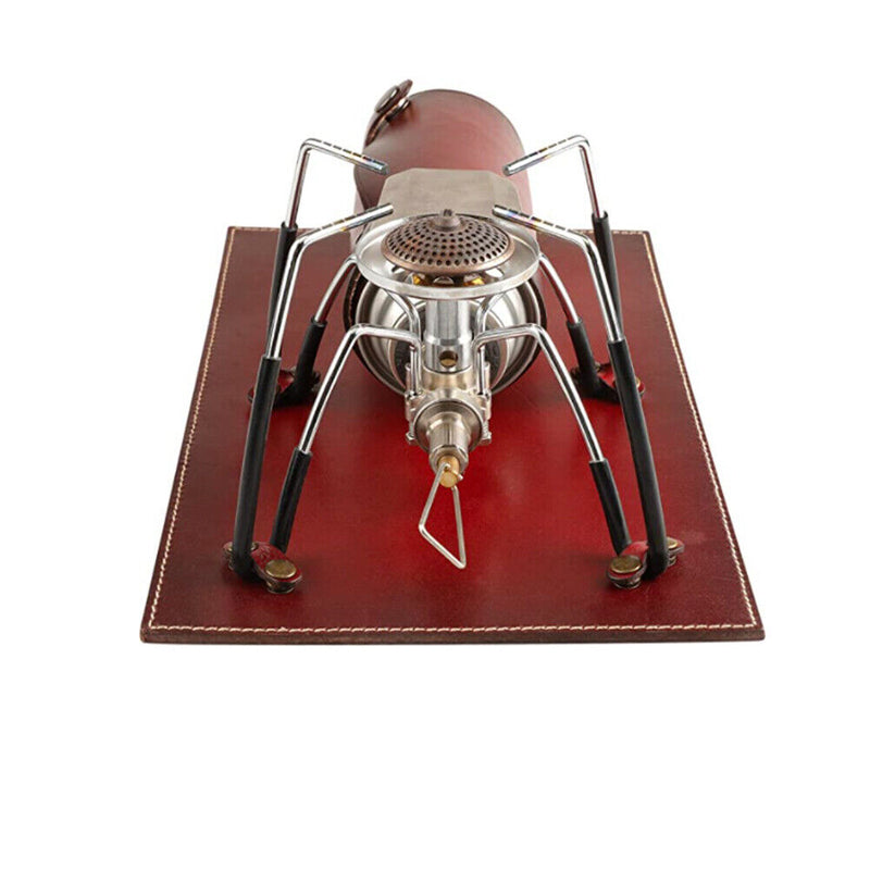 Vegetable Tanned Leather Outdoor Camping Pad for SOTO 310 Stove (Wine Red)