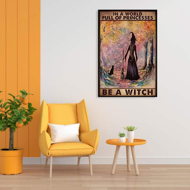 11CT Printed Full Cross Stitch Handcraft Witch Artwork Wall Decoration (2) Newly