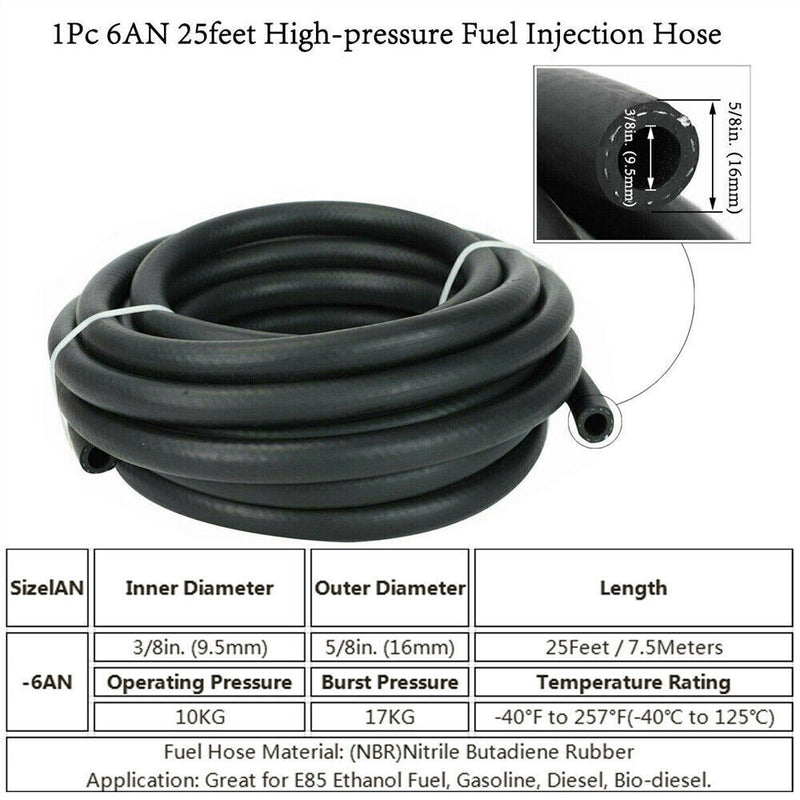 3/8 Complete LS Conversion Fuel Injection Line Fitting Adapter Kit EFI FI 25Feet