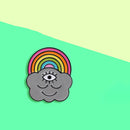 Cartoon Smiling Face Badge Brooch Lapel Clothes Shirt Denim Rainbow Cloud Pins
