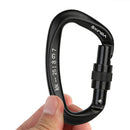 25KN D-ring Carabiner Rock Climbing Lock Mountaineering Equipment (Black)