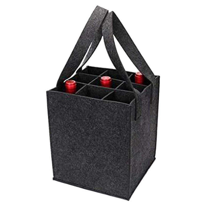 Wine Handbag Storage Bag Felt Beer Wine Protective 6 Bottles Divider Handbag