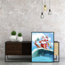 Surfing Santa Claus Frameless Picture Oil Paint By Numbers Hand Painted Picture