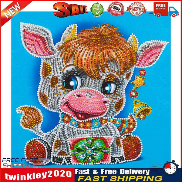 5D DIY Diamond Painting Cow Partial Special Shape Drill Mosaic (UP147) Newly